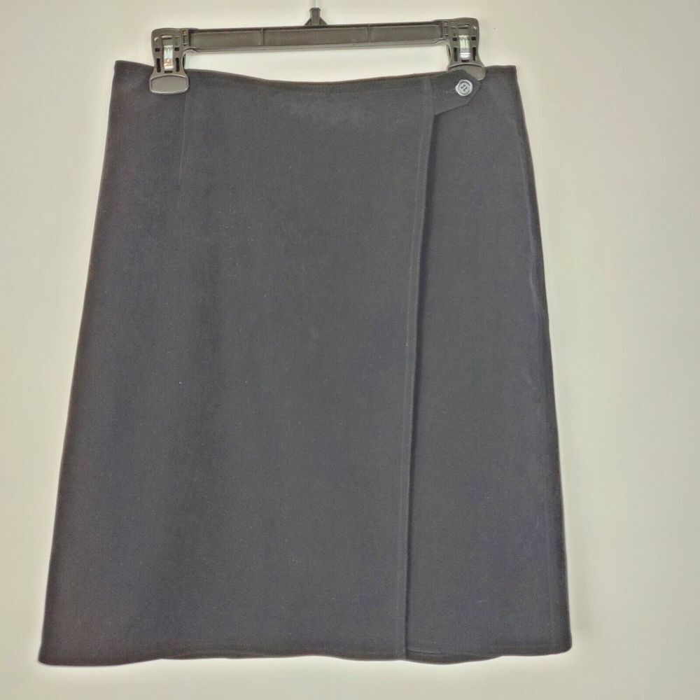 Talbots Women's Faux Suede Wrap Pencil Skirt Size 8 Stretch Knee Length